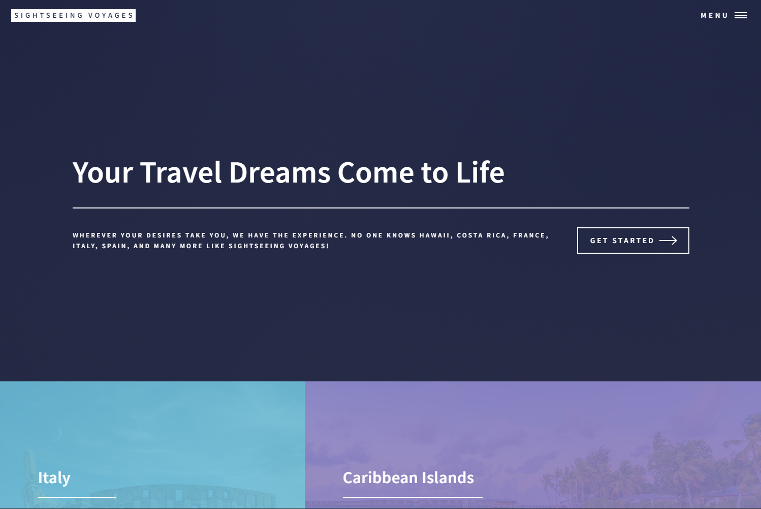 Sightseeing Voyages home page